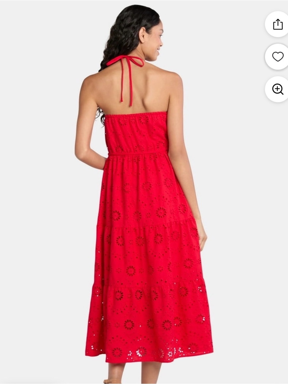 Women’s “red” (but maybe coral) eyelet halter dress. NWT - Picture 8 of 10